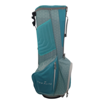 Top Flite Golf Cart Stand Bag Teal Blue Polka Dot 6-Way Divider Lightweight - $49.95