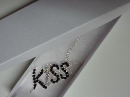 KISS Silver Plated Necklace Rhinestones Accents NIB 18&quot; - £7.73 GBP