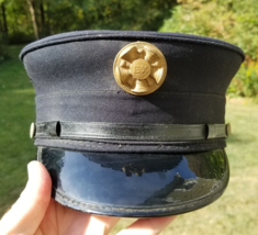 Vintage antique Firefighters Fireman Dress Uniform Cap Fire Department Hat - $1,105.52 MXN