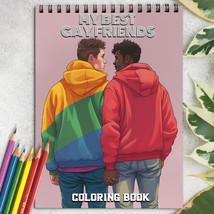 My Best Gay Friends Spiral-Bound Coloring Book for LGBT for Stress Relief - £16.26 GBP