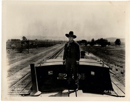 HOOK AND LADDER (1924) Hoot Gibson Stands Atop a Train Caboose Universal Western - £27.97 GBP