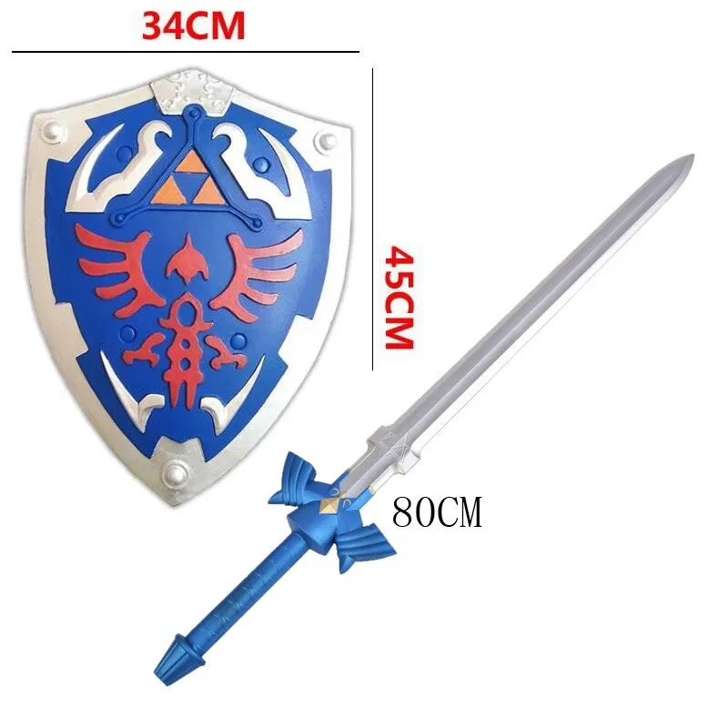80cm Skyward 1:1 Sword &amp; Shield Link Weapon Cosplay Sword Kids Gift Role... - £25.84 GBP+