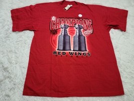 VTG Detroit Red Wings Back to Back 1998 Stanley Cup Champs T-Shirt XL NWT Flaws* - $12.26