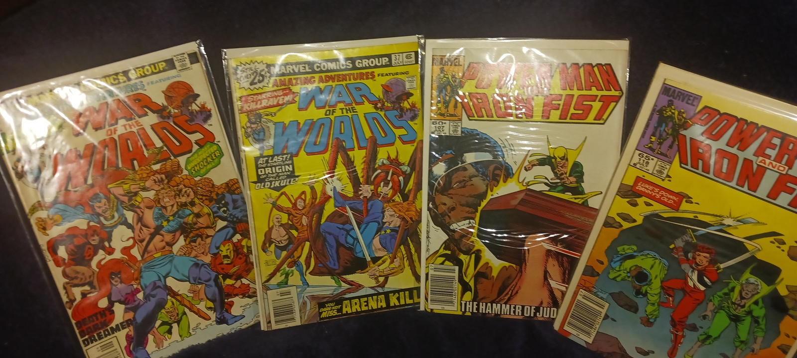 4 MARVEL BRONZE AGE CLASSIC COVERS / 2 WAR OF THE WORLDS/2 POWERMAN &amp;IRO... - $29.99