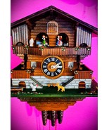 Large Size Swiss Chalet Musical 1 Day Cuckoo Clock w/Animals - $395.57 CAD