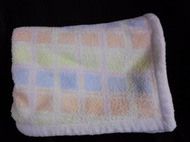 Carter&#39;s Baby Blanket Pastel Plaid Check Squares Fleece 30&quot; x 39&quot; - £19.48 GBP