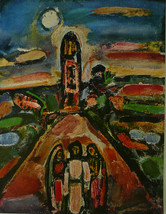 Christ And Two Disciples - Rouault - Framed Picture 11&quot;x14&quot; - £25.97 GBP