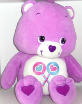 Care Bears Plush Toy Share Purple Stuffed Animal 2003 Play Along 23&quot; - £23.85 GBP