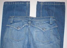 New BCBG Womens Jeans 10 32 x 34 Wide leg Flap pockets Tall - £112.24 GBP