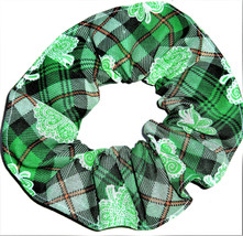 St Patricks Day Shamrocks Plaid Hair Scrunchie Scrunchies by Sherry Green - £5.58 GBP