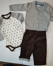 Boys Infant Cherokee 3 Pcs Outfit Size 6M 12.5-16 Lbs Nwt New - $19.99