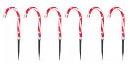 10 inch Candy Cane 6-Piece Pathway Marker Set Plug-In Holiday Christmas ... - $23.50