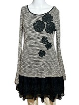 New Anthropologie Areve Dress Women&#39;s Medium Black Mini Bohemian Lined  ... - $32.02