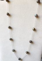 Malagasy Labradorite Bead Station Necklace in 925 Sterling Silver 20 In 37.50 ct - £19.89 GBP
