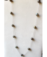 Malagasy Labradorite Bead Station Necklace in 925 Sterling Silver 20 In ... - £19.62 GBP