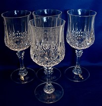 Tall  (7.25 inches) Cristal D&#39;arques &quot;Longchamp&quot; Wine Glasses-Set of 8 - £12.97 GBP