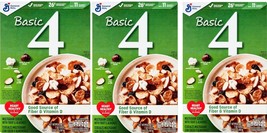 3 x Basic 4 Heart Healthy Cereal,Fruit &amp; Nut Fiber Cereal w/Whole Grain, 19.8oz - £22.31 GBP