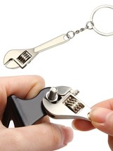Mini Wrench Tool Adjustable Spanner Keychain Key Ring Metal Pendant - £5.53 GBP