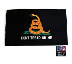 Gadsden Black Tactical Dont Tread On Me Rattle Snake Rebel Flag Banner*Usa Made - £15.09 GBP