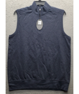 Greg Norman 1/4 Zip Sweater Vest Mens Medium Blue Knit Golf Performance ... - $47.13 CAD