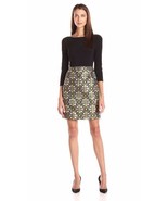 Adrianna Papell Women&#39;s Three-Quarter Sleeve Printed-Skirt Combo Dress s... - £29.20 GBP