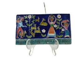 Creazioni Luciano Hand-Painted 7.5&quot; Ceramic Tile Wall Hanging Made in Italy - £26.55 GBP