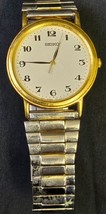Vintage Seiko Quartz Watch Mens Water Resistant Gold Tone  V701-2A49 - £21.38 GBP