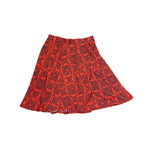 LuLaRoe Womens Madison Skirt Size Medium Orange With Navy Geometric Pattern - £15.63 GBP