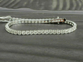 Lab Created Diamond 15Ct Round Cut Tennis Bracelet 925 Sterling Silver - £219.22 GBP