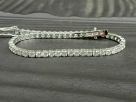 Lab Created Diamond 15Ct Round Cut Tennis Bracelet 925 Sterling Silver - £213.95 GBP