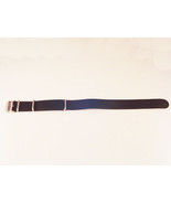 HIGH QUALITY BLACK MILITARY LEATHER ONE PIECE WATCH BAND 18MM to 24MM ST... - £17.69 GBP