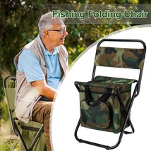 Folding Fishing Chair Backpack Insulation with Cooler Bag Portable Folding Beach - £44.96 GBP