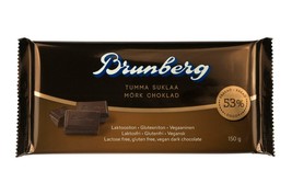 Brunberg Dark chocolate 53 % 150g (Set of 10 bars = 1.5kg) - £47.41 GBP