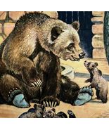 Grizzly Bear And Cubs 1954 Art Print Paul Bransom Marlin Perkins Zoopara... - $56.04 CAD