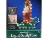 VTG Holiday Time Window 17&quot; Christmas Candle Light Sculpture, Green Red ... - $19.40