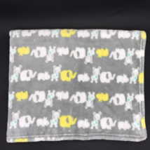 Baby Starters Elephant Baby Blanket Single Layer Hippo Giraffe Gray Yellow White - $14.99