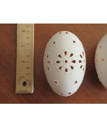 Decorated Hand-Decorated Carved Real Goose Eggs Floral Lace Easter or Ch... - £39.34 GBP