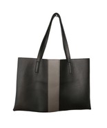 Vince Camuto Luck Tote Vegan Pebbled Leather Carryall Bag Purse Black Grey - $35.54 CAD
