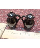 Vintage Salt and Pepper Shakers Coffee/Tea Pots Black Mid-Century Modern - $9.00