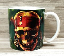 Disney Store Pirate&#39;s of the Caribbean 16 oz. Coffee Mug Cup Green White - £10.58 GBP