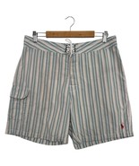 VTG Polo By Ralph Lauren Swim Shorts Mens 34 Blue White Trunks Preppy Na... - $20.29 CAD