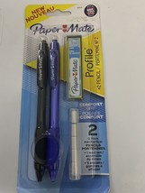 Paper Mate Profile Set, 2 Pencils 0.7 mm, 5 Erasers 1 Lead Set HB # 2 - £7.94 GBP