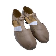 So Danca Jazz T-Strap Grecian Dance Sandals Tan Leather 4.5 Shoe Slip On... - £27.25 GBP