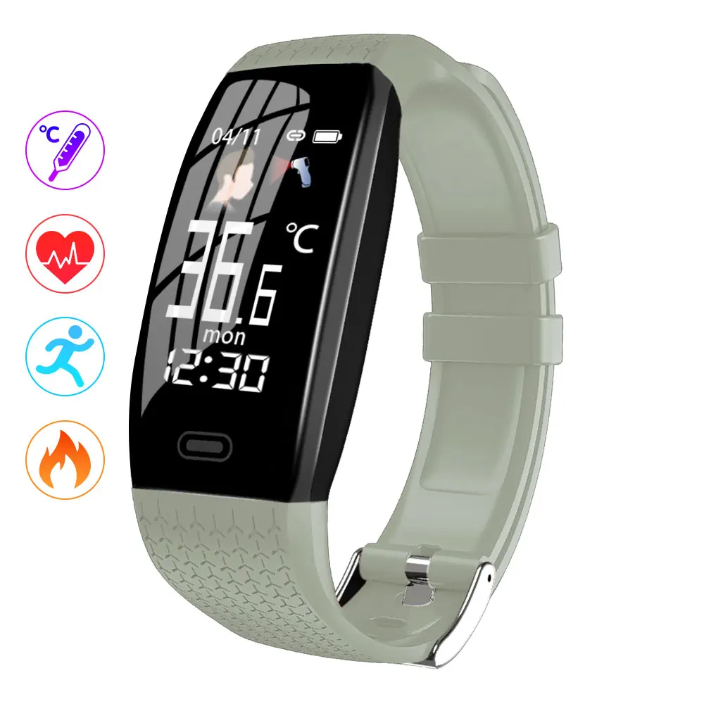HOWEAR Body Temperature Smartwatch T5 Bluetooth Weather Fitness  Black Blood Pre - £150.71 GBP