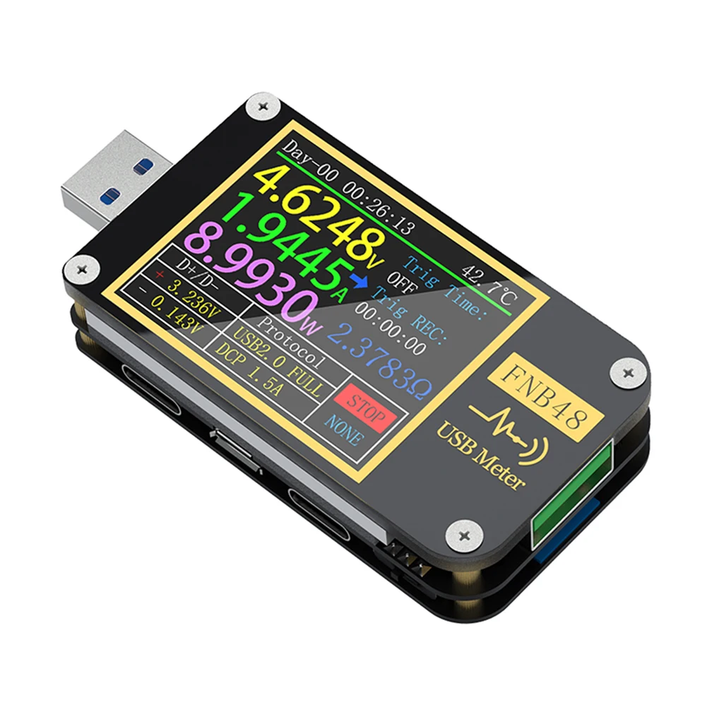 House Home FNB48 PD Trigger Voltmeter Ammeter Current Voltmeter USB Tester QC4 + - £59.94 GBP