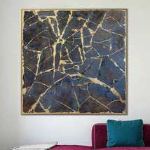 Original Abstract Dark Paintings On Canvas Heavy Textured Art | SHATTERD GLASS - £420.16 GBP