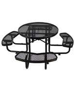 46&quot; Black Steel Picnic Table w/ Umbrella Hole - $23,914.04 MXN