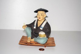 Japanese Hakata Doll of A Worker Eating His Meal Of Rice Seated on Tatam... - £31.15 GBP