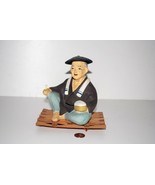 Japanese Hakata Doll of A Worker Eating His Meal Of Rice Seated on Tatam... - £31.14 GBP