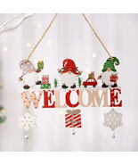 Gnome Santa Wooden Hanging Ornament Christmas Tree Home Door Xmas Decor ... - $11.87+